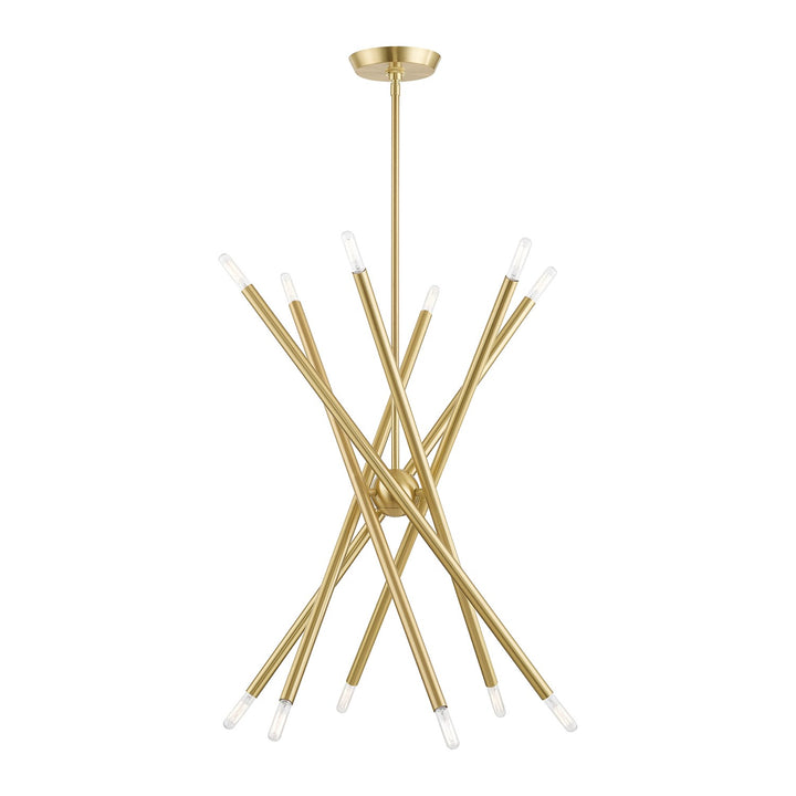 12 Light Satin Brass Chandelier