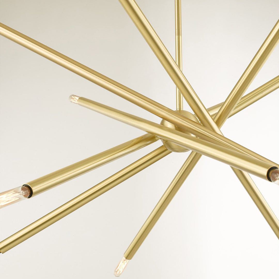 12 Light Satin Brass Chandelier