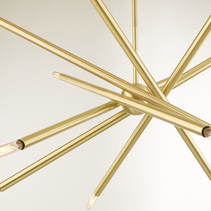 12 Light Satin Brass Chandelier