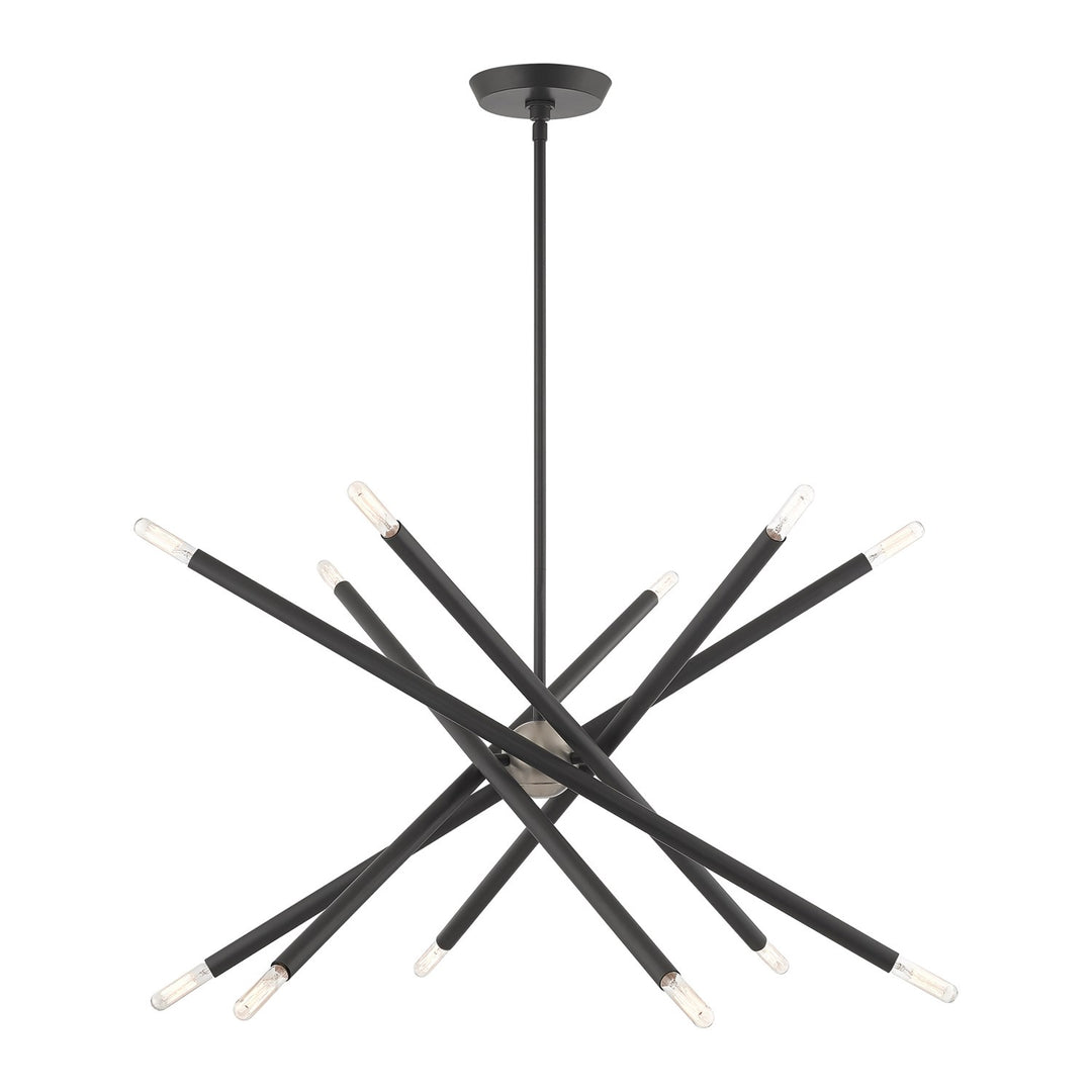 12 Light Scandinavian Gray Chandelier by Livex Lighting