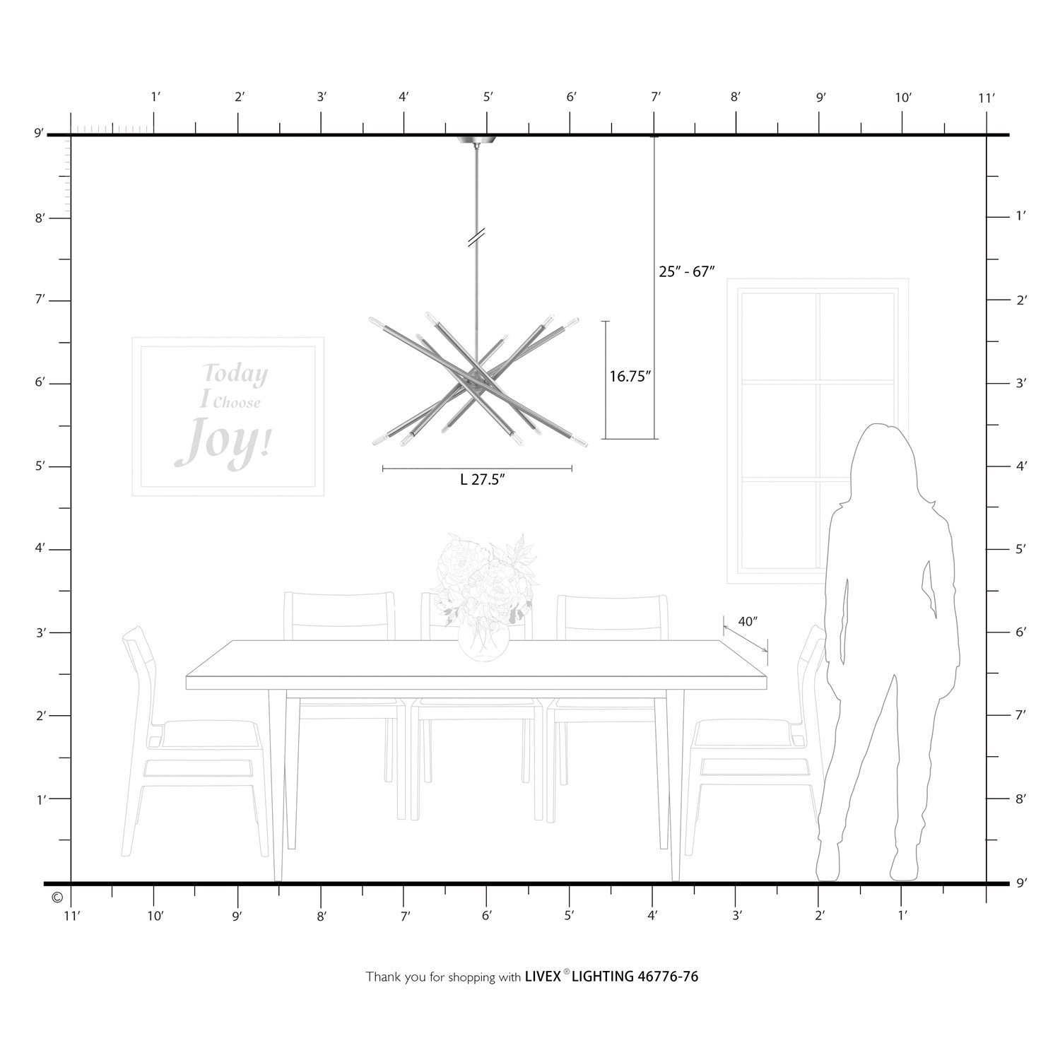 12 Light Scandinavian Gray Chandelier