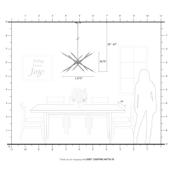 12 Light Scandinavian Gray Chandelier