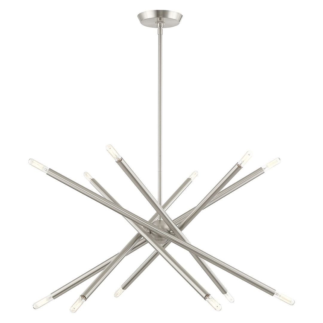 12 Light Brushed Nickel Chandelier by Livex Lighting