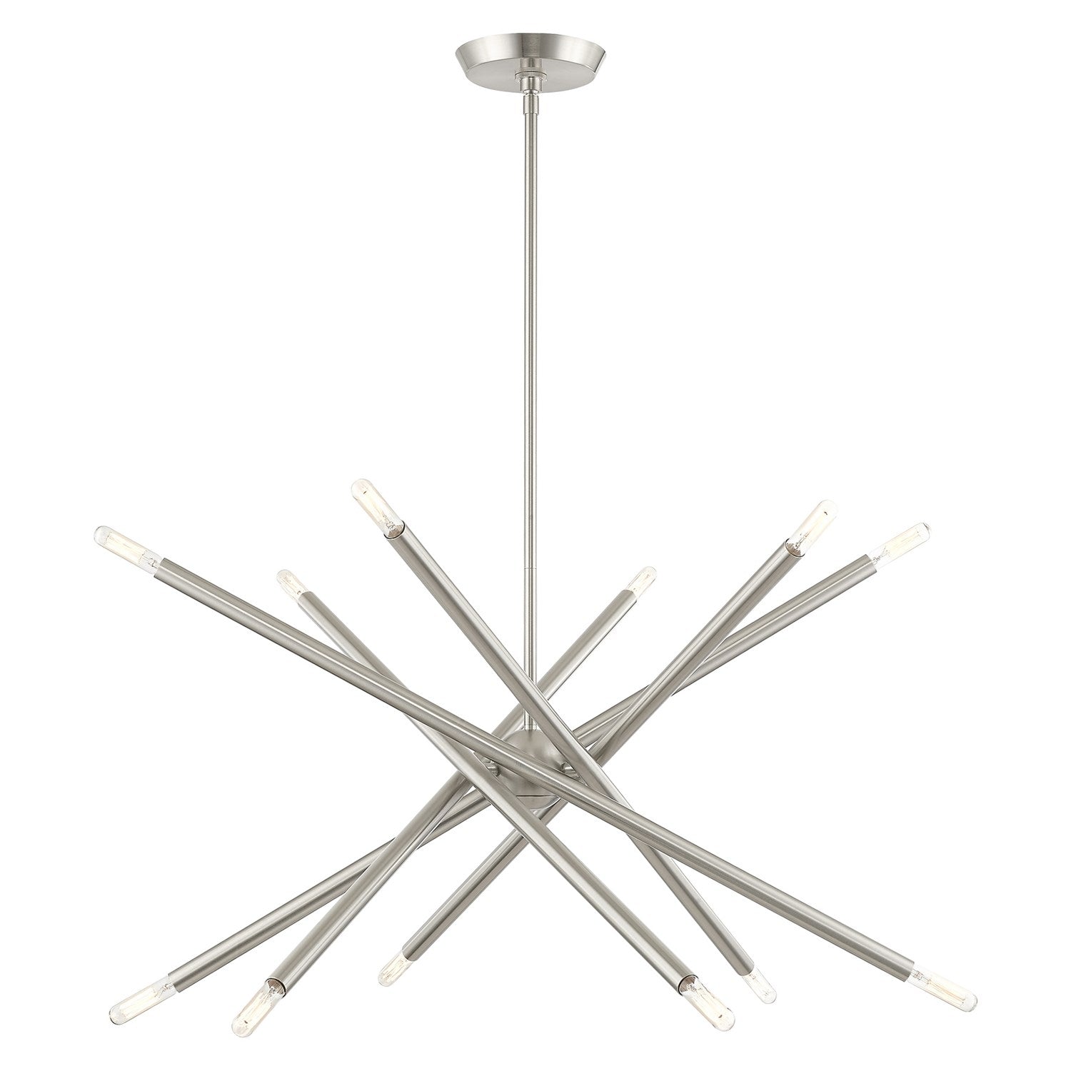 12 Light Brushed Nickel Chandelier by Livex Lighting