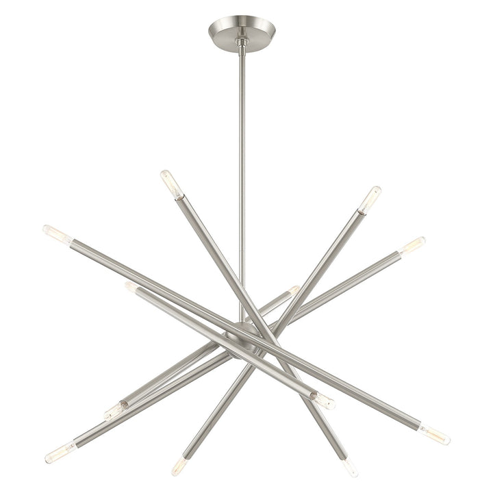 12 Light Brushed Nickel Chandelier