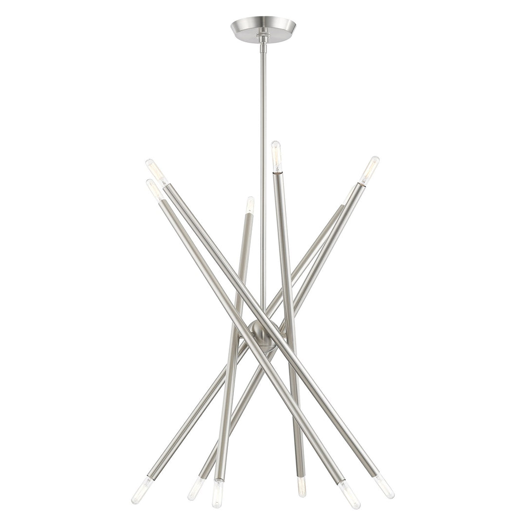 12 Light Brushed Nickel Chandelier