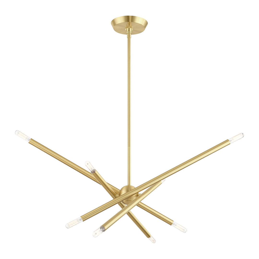 8 Light Satin Brass Linear Chandelier
