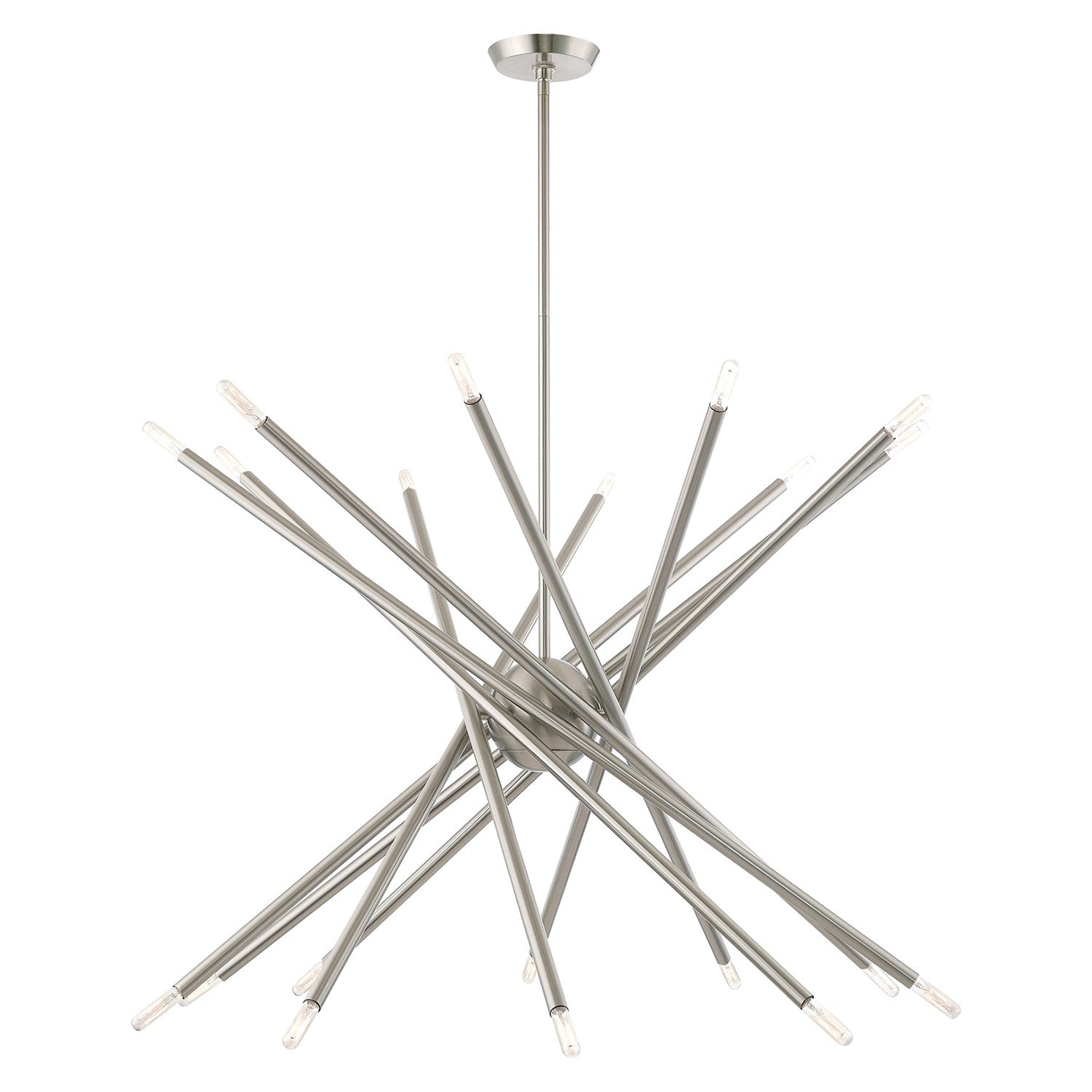 20 Light Brushed Nickel Chandelier by Livex Lighting