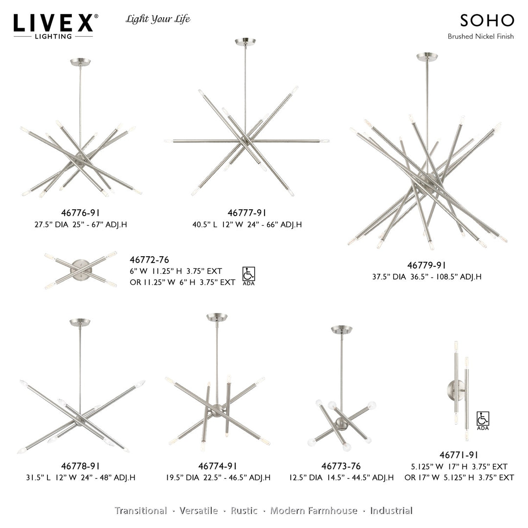 20 Light Brushed Nickel Chandelier