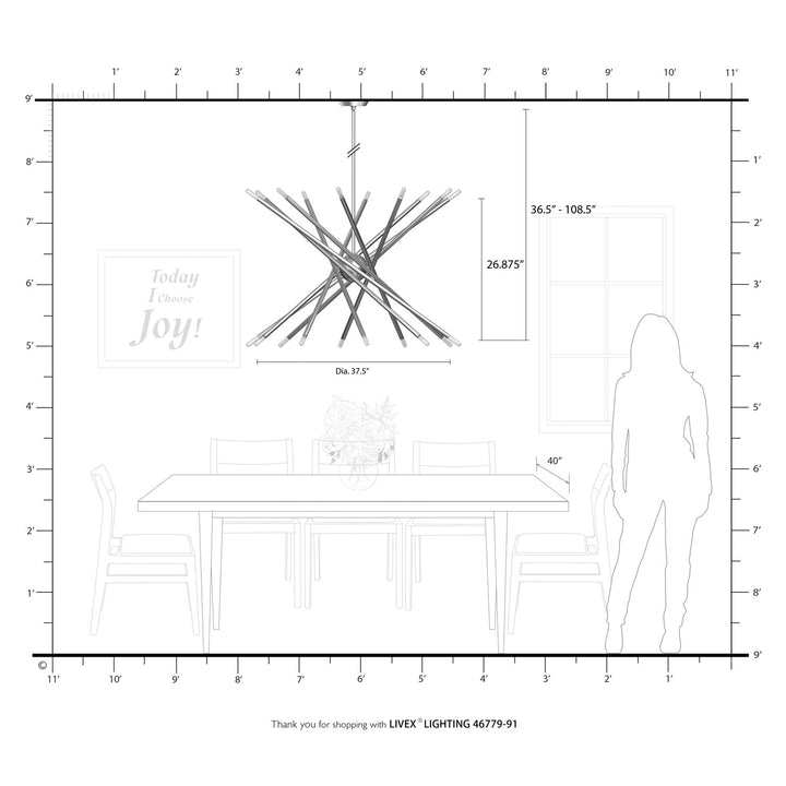 20 Light Brushed Nickel Chandelier