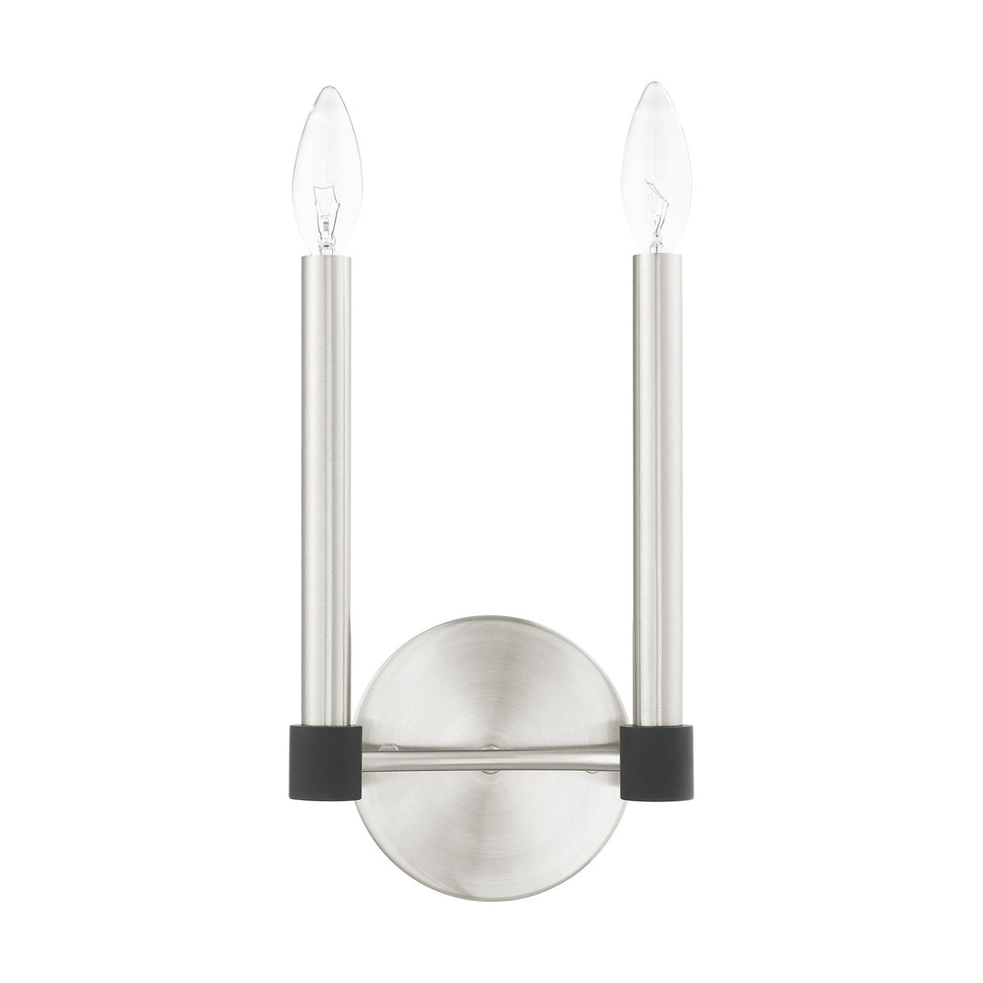 2 Light Brushed Nickel Wall Sconce