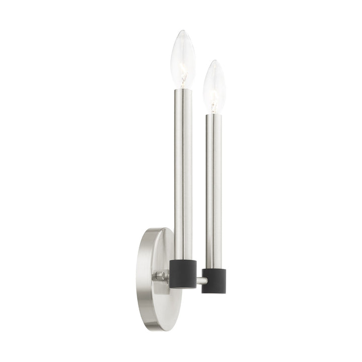2 Light Brushed Nickel Wall Sconce