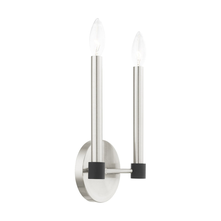 2 Light Brushed Nickel Wall Sconce