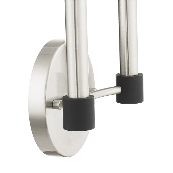 2 Light Brushed Nickel Wall Sconce