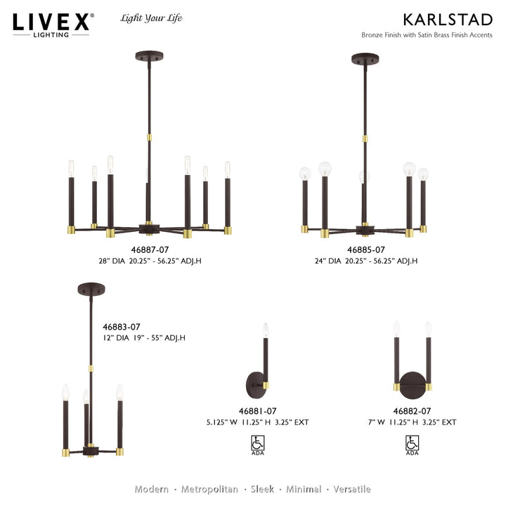 3 Light Bronze Chandelier