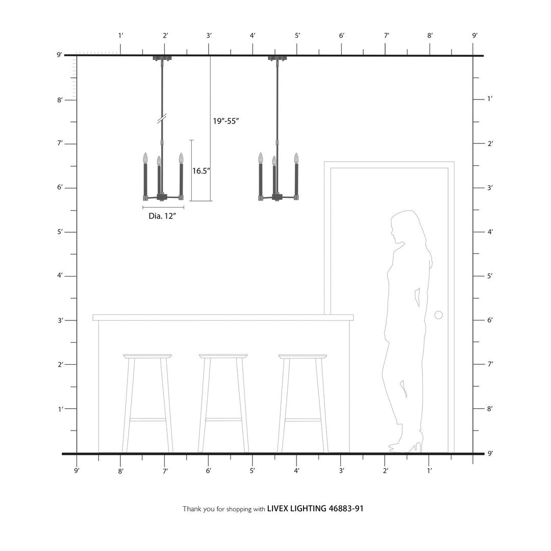 3 Light Brushed Nickel Chandelier