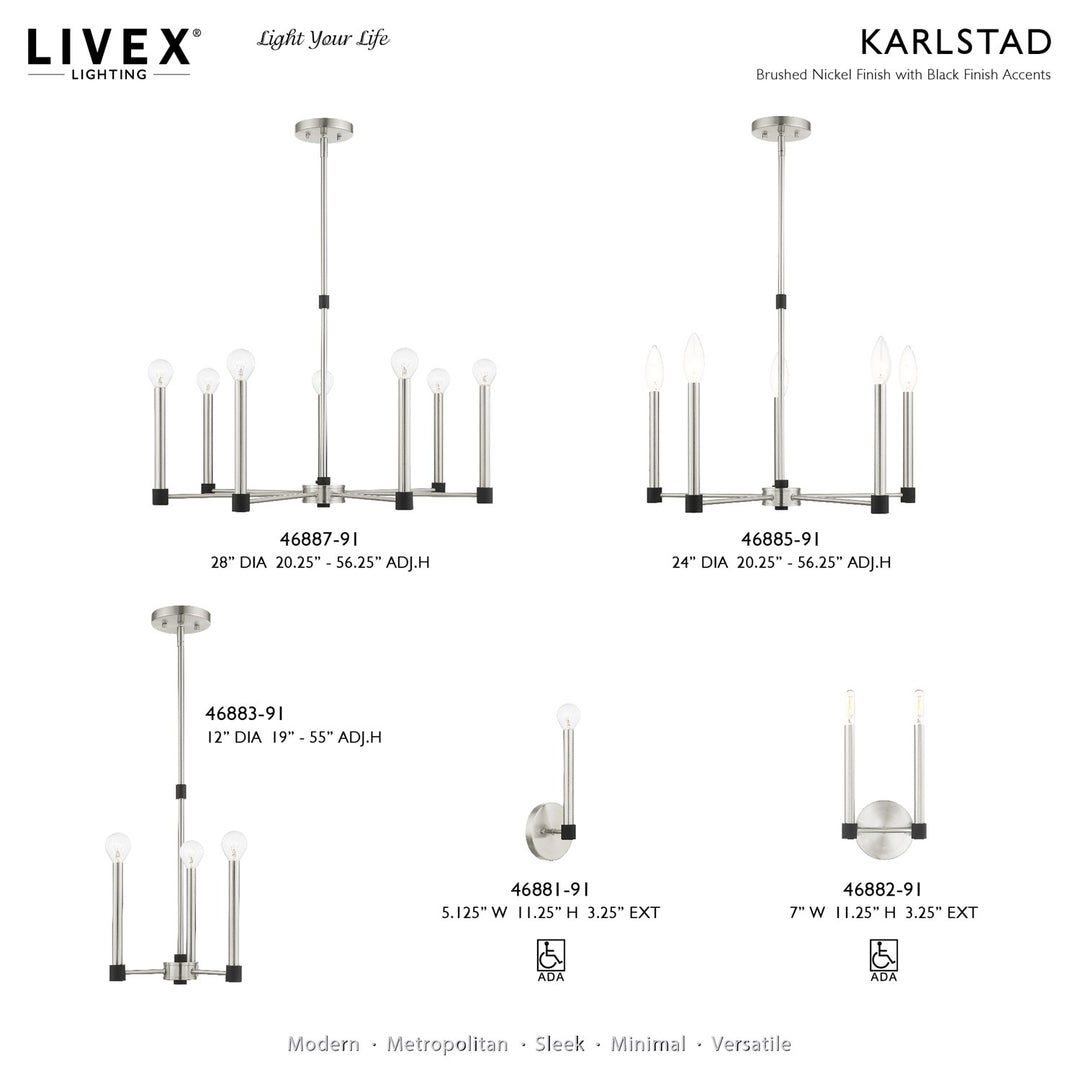 3 Light Brushed Nickel Chandelier