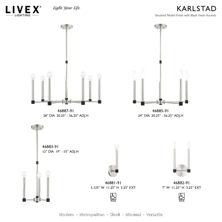 3 Light Brushed Nickel Chandelier