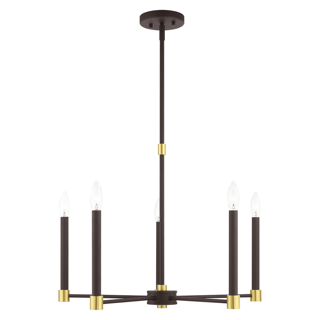 5 Light Bronze Chandelier by Livex Lighting