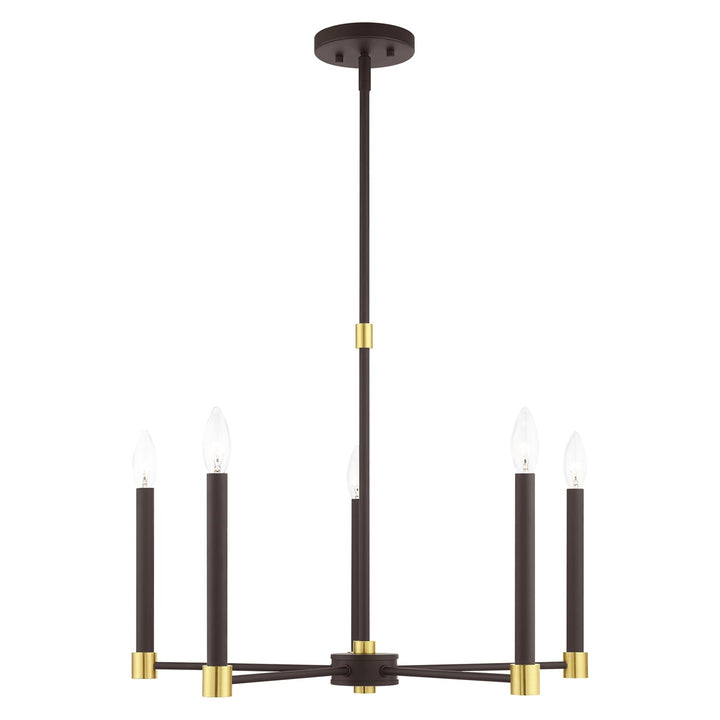 5 Light Bronze Chandelier by Livex Lighting