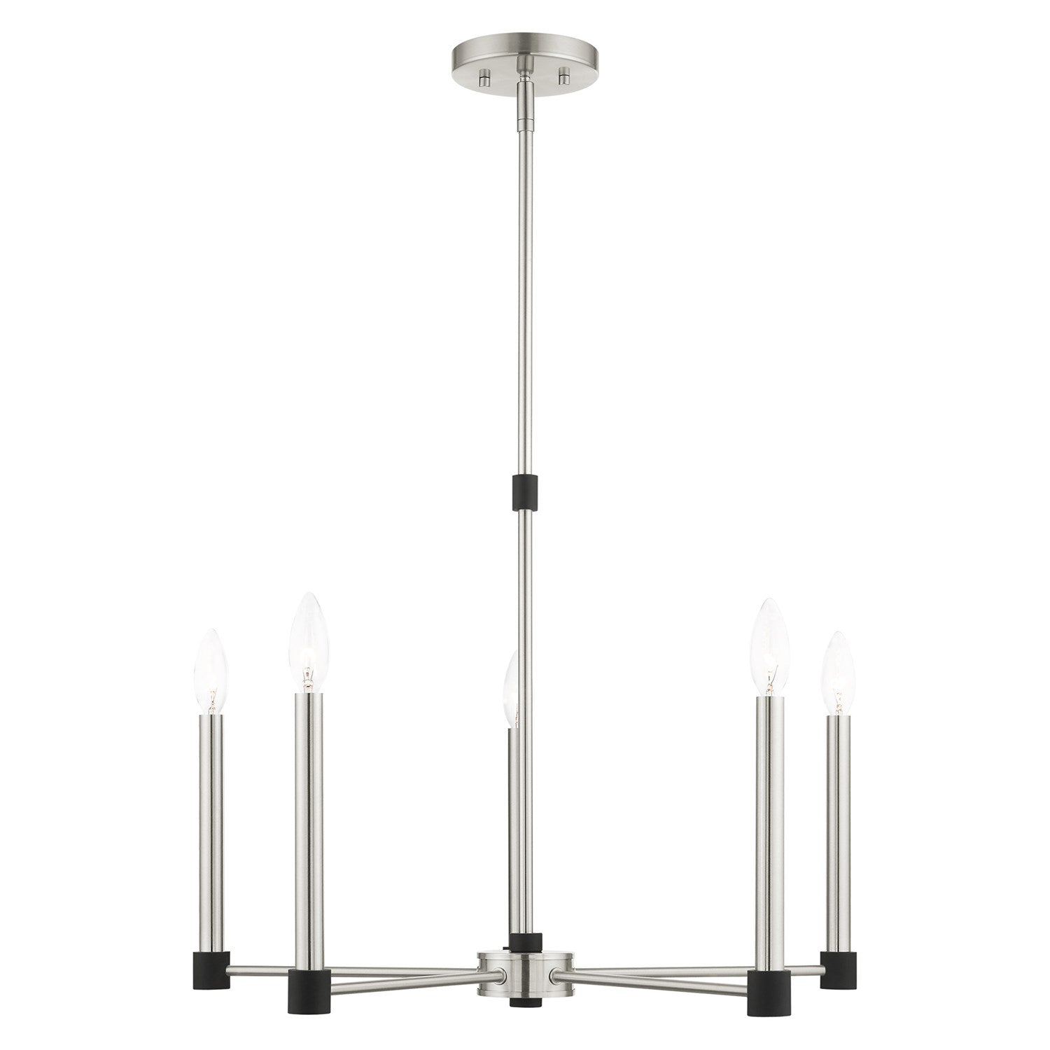5 Light Brushed Nickel Chandelier by Livex Lighting