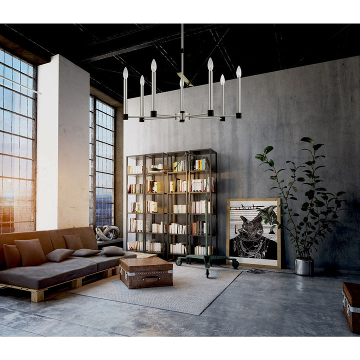 7 Light Brushed Nickel Chandelier by Livex Lighting