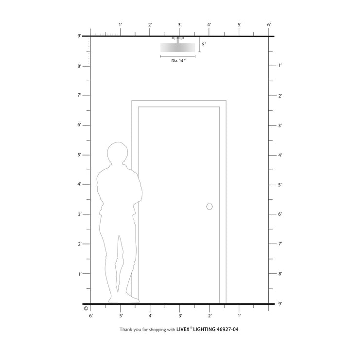 4 Light Black Semi Flush Mount