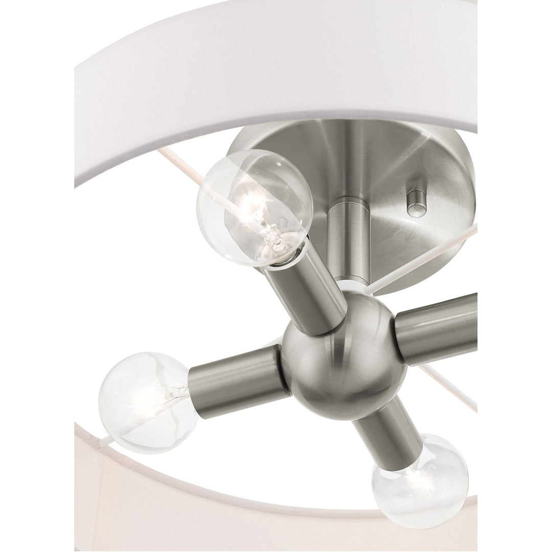 4 Light Brushed Nickel Semi Flush Mount