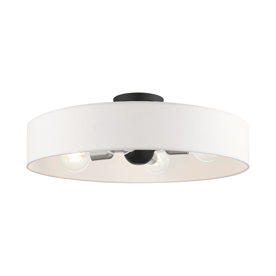 4 Light Black Semi Flush Mount by Livex Lighting