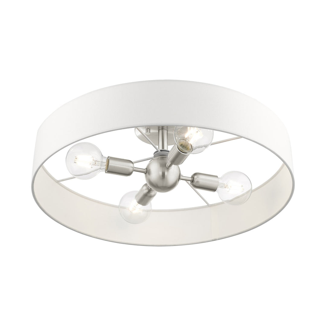 4 Light Brushed Nickel Semi Flush Mount