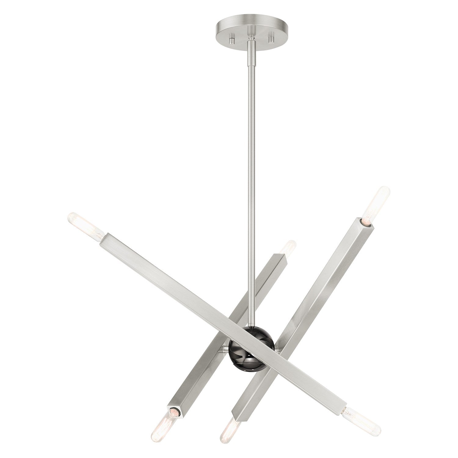 6 Light Brushed Nickel Chandelier by Livex Lighting
