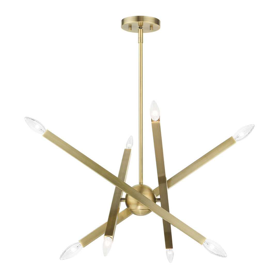 8 Light Antique Brass Chandelier
