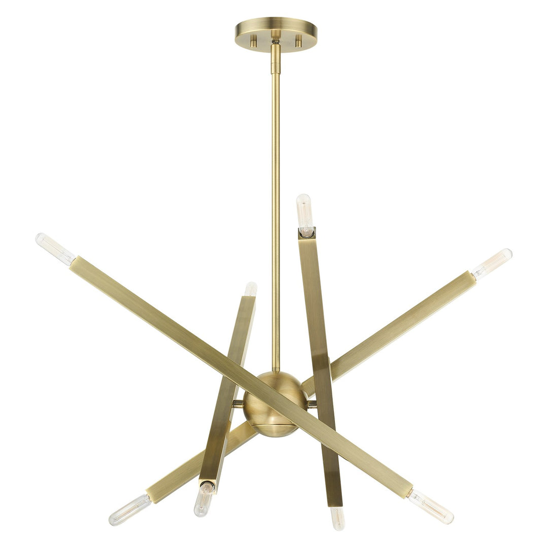 8 Light Antique Brass Chandelier