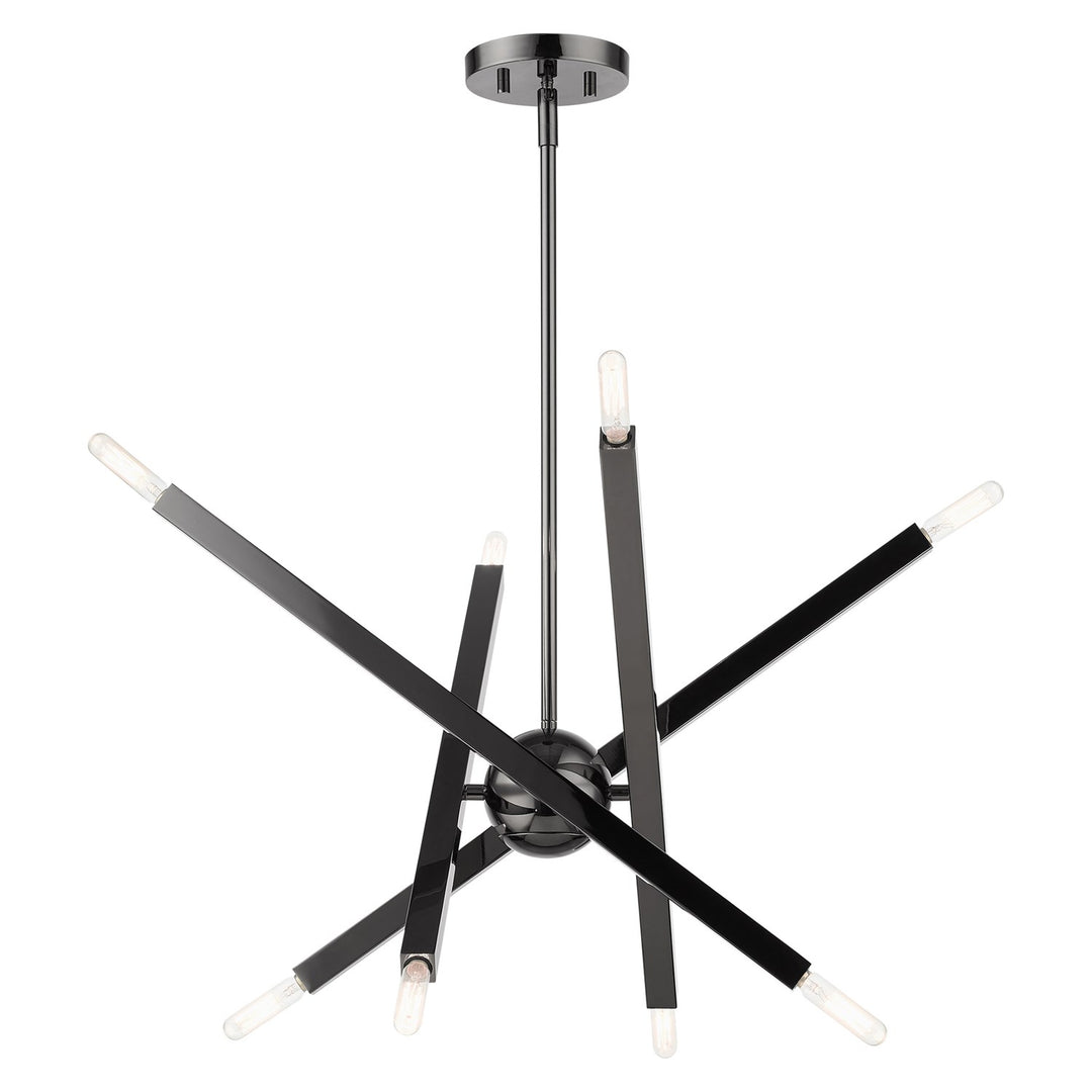 8 Light Black Chrome Chandelier by Livex Lighting