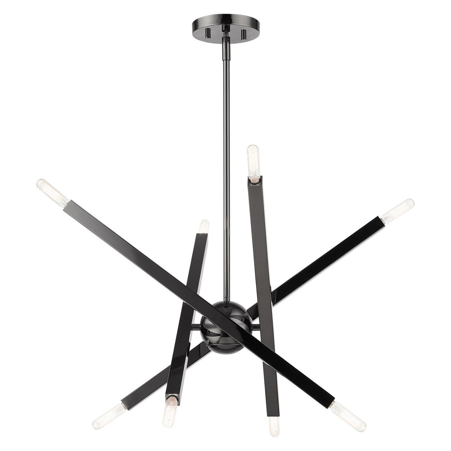 8 Light Black Chrome Chandelier by Livex Lighting
