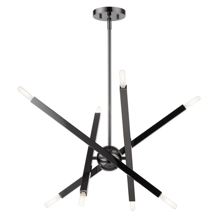 8 Light Black Chrome Chandelier by Livex Lighting