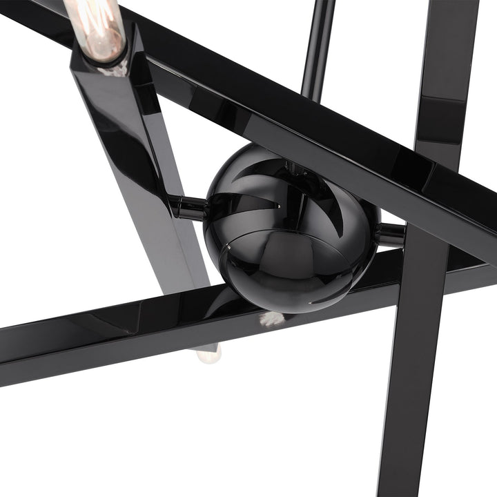 8 Light Black Chrome Chandelier