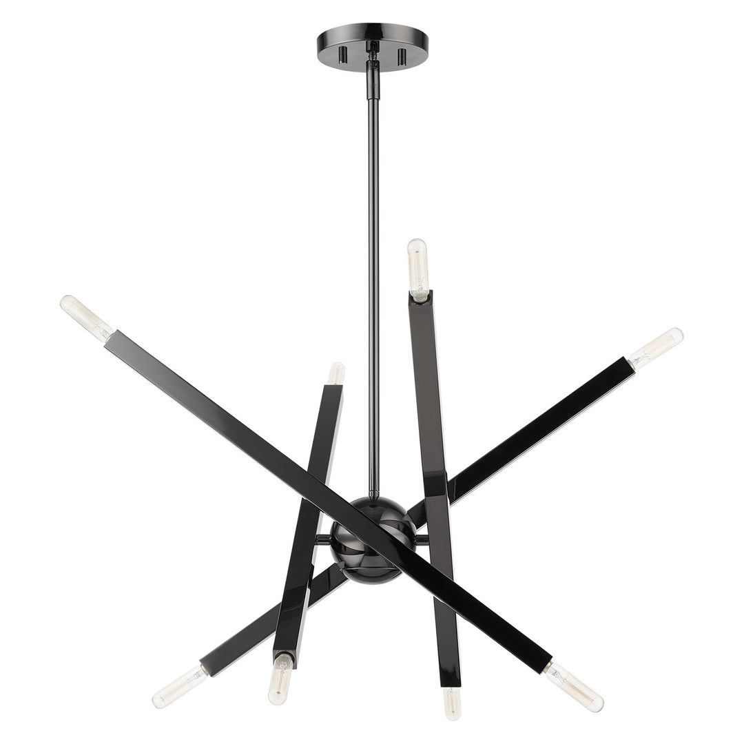 8 Light Black Chrome Chandelier