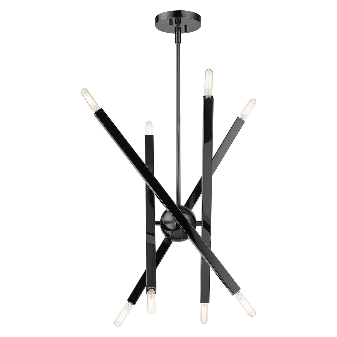 8 Light Black Chrome Chandelier