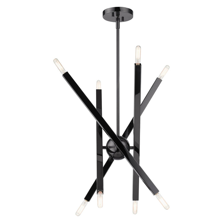 8 Light Black Chrome Chandelier