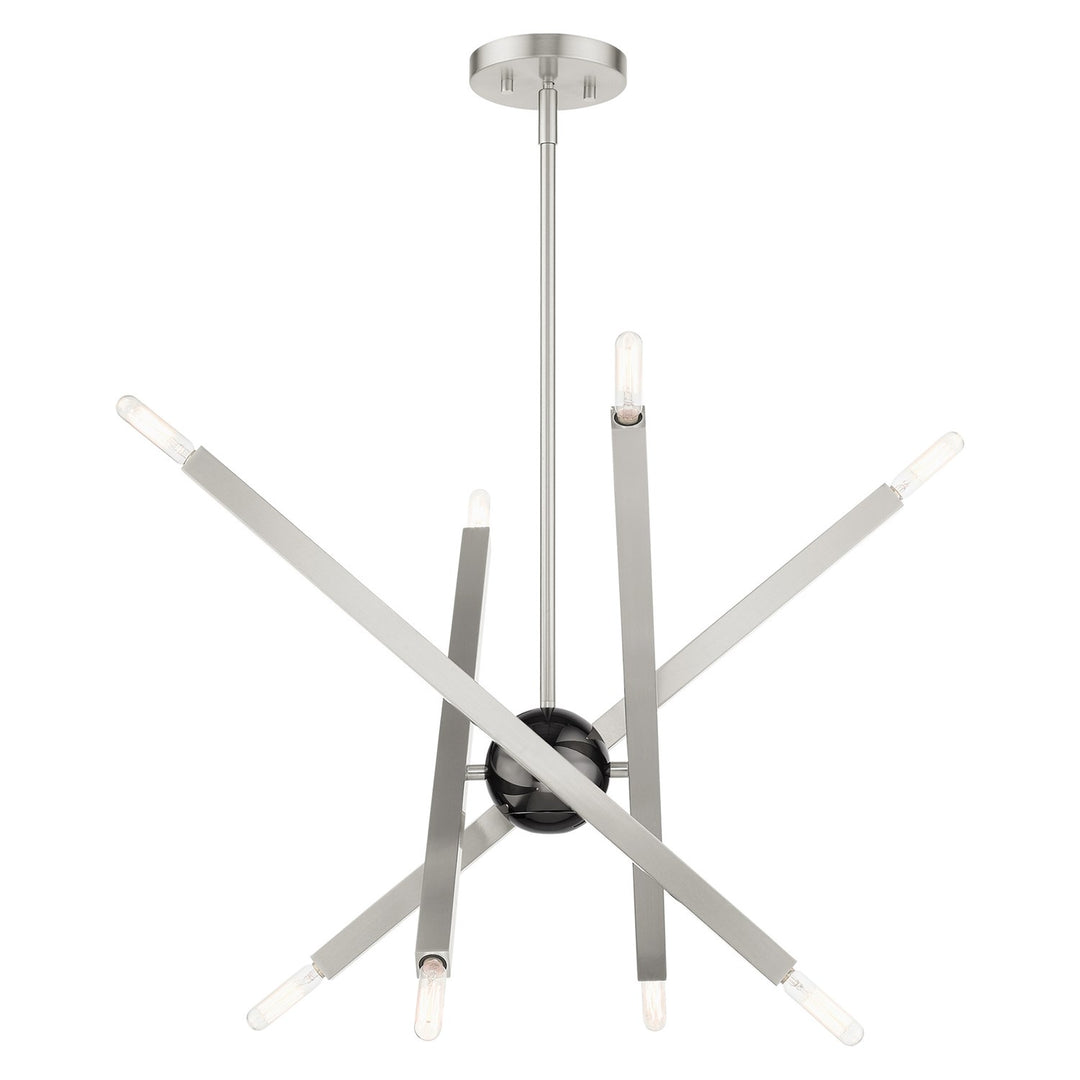 8 Light Brushed Nickel Chandelier by Livex Lighting