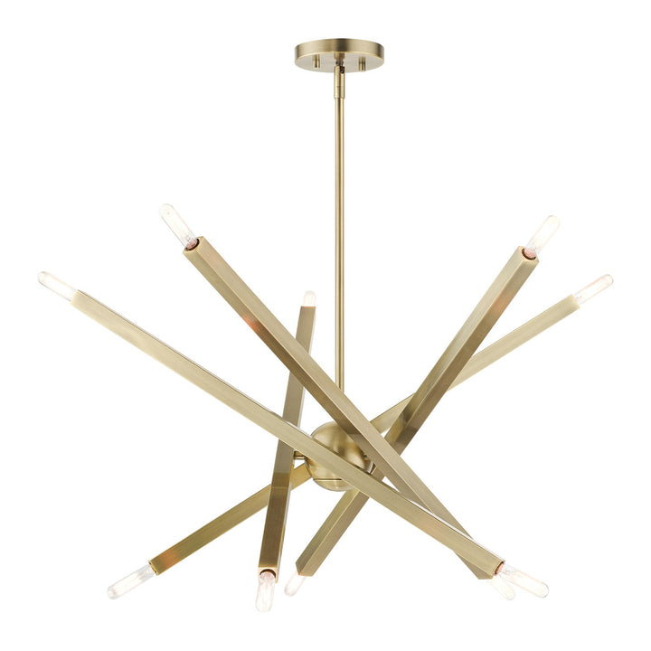 10 Light Antique Brass Chandelier by Livex Lighting