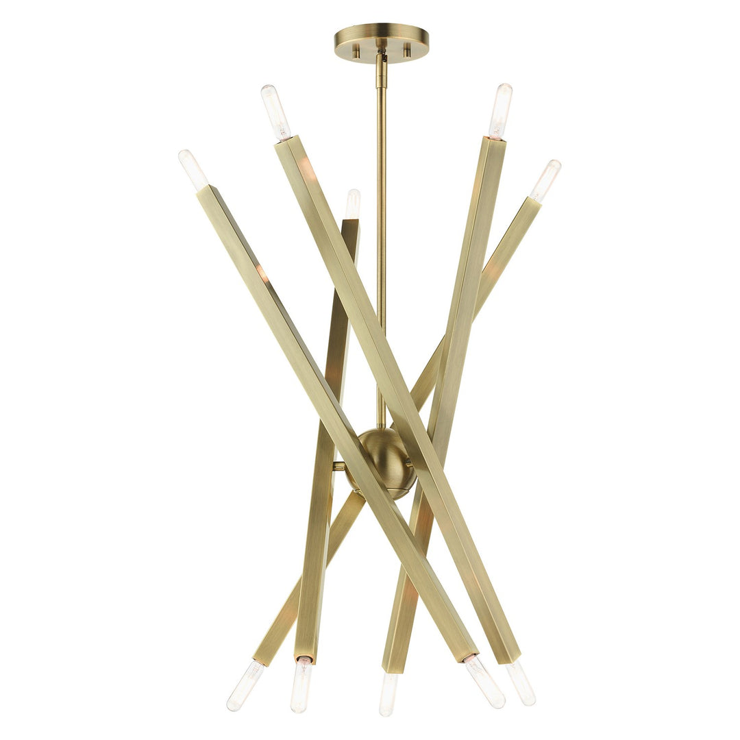 10 Light Antique Brass Chandelier