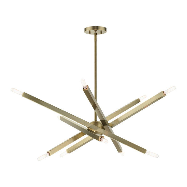 10 Light Antique Brass Chandelier