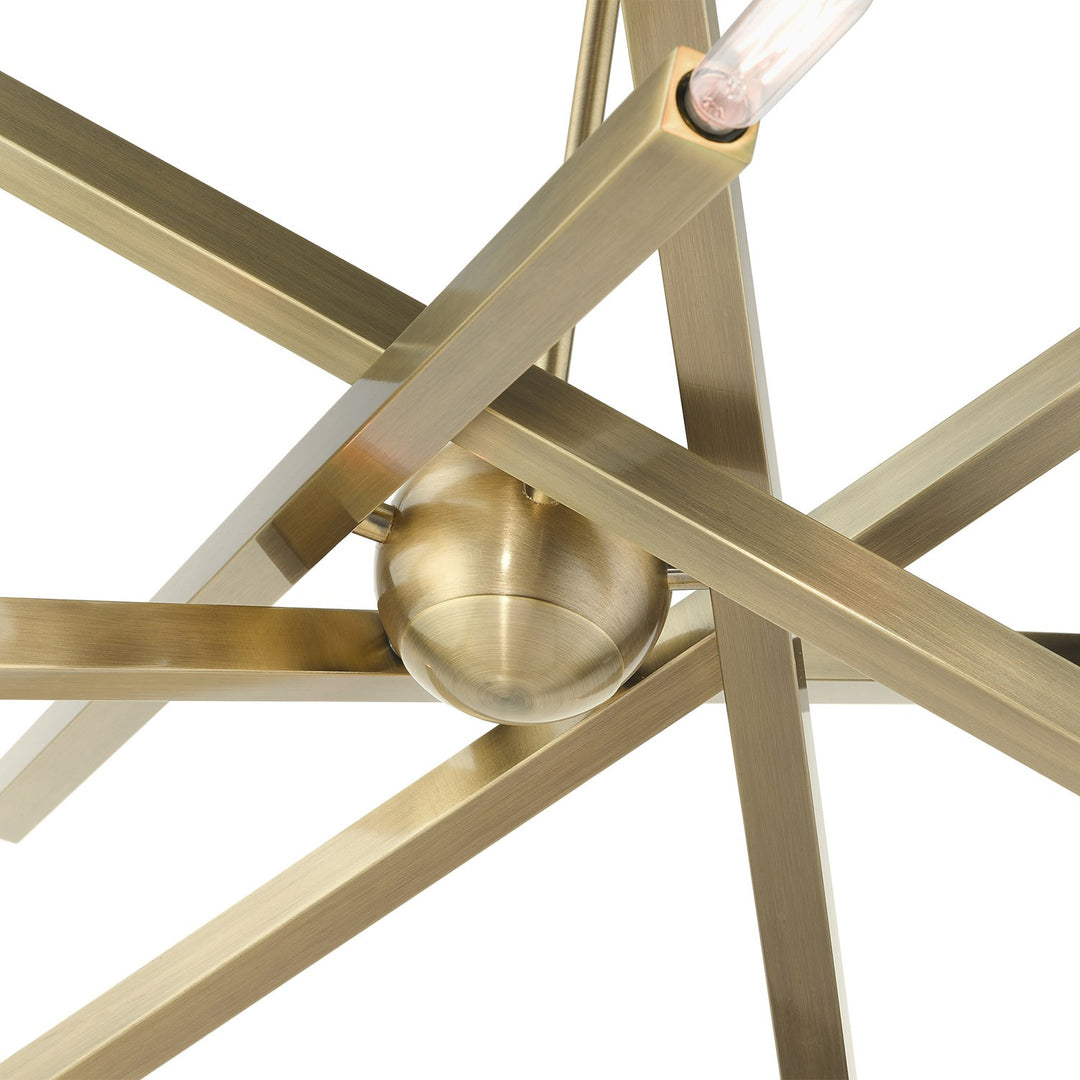10 Light Antique Brass Chandelier