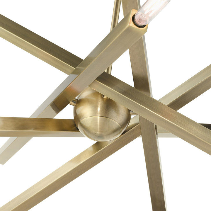 10 Light Antique Brass Chandelier