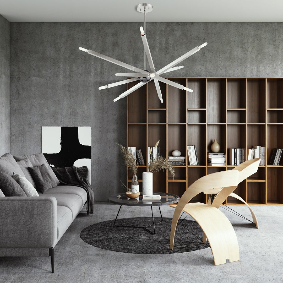 10 Light Brushed Nickel Chandelier by Livex Lighting