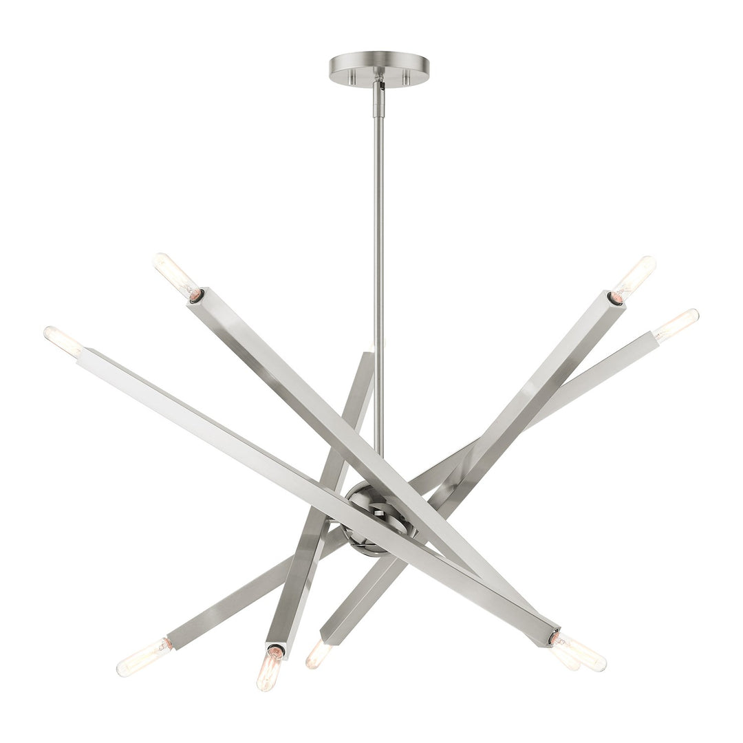 10 Light Brushed Nickel Chandelier