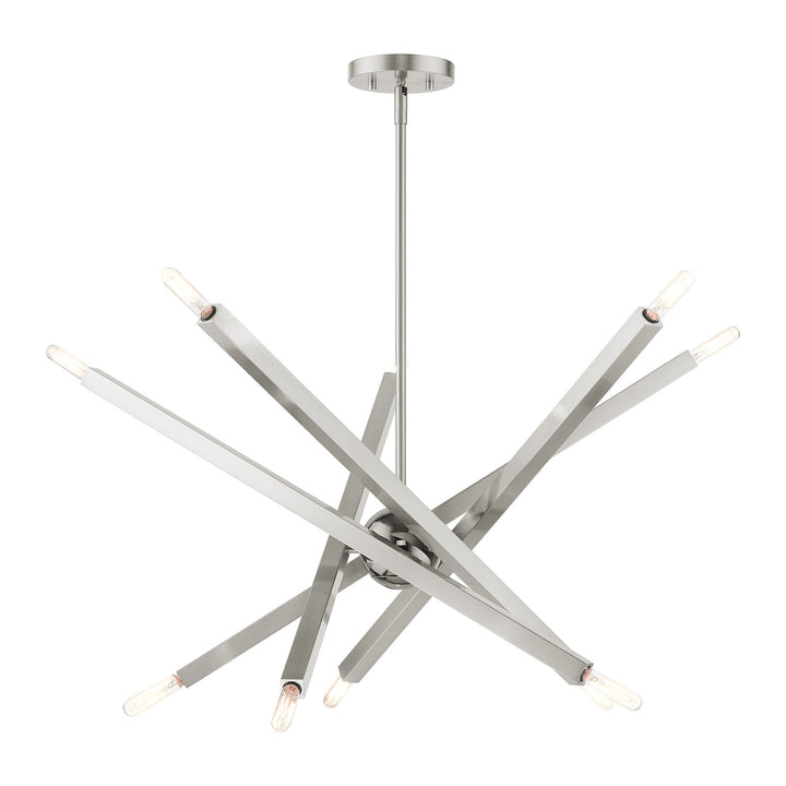 10 Light Brushed Nickel Chandelier