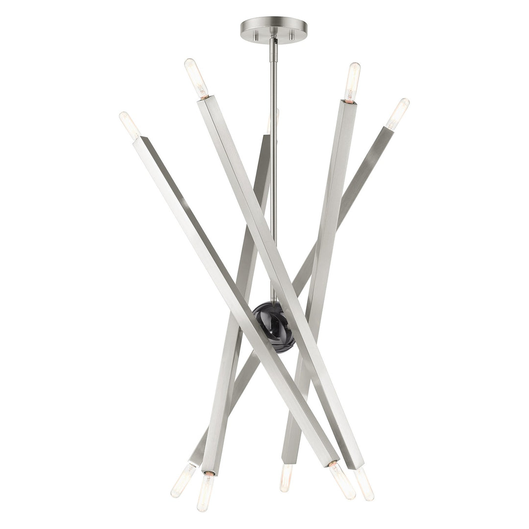 10 Light Brushed Nickel Chandelier